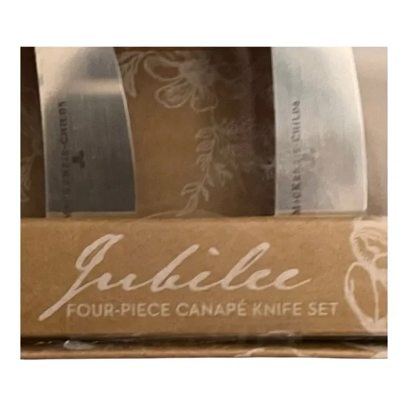 MacKenzie-Childs NIB whimsical, stainless and dolomite Jubilee Spreaders, Set/4 - Picture 6 of 9